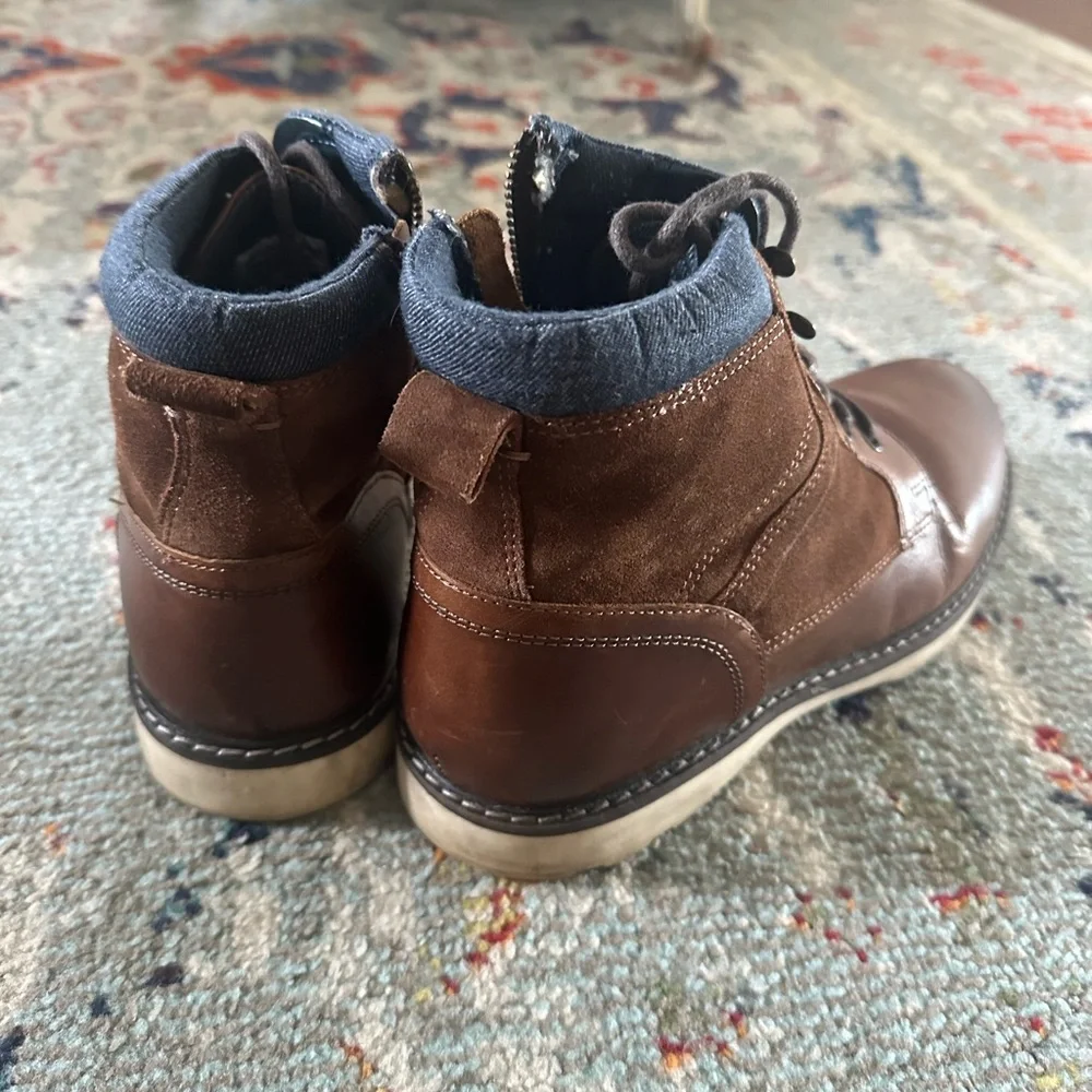 Crown Vintage Men's Brown Leather Lace-Up Boots